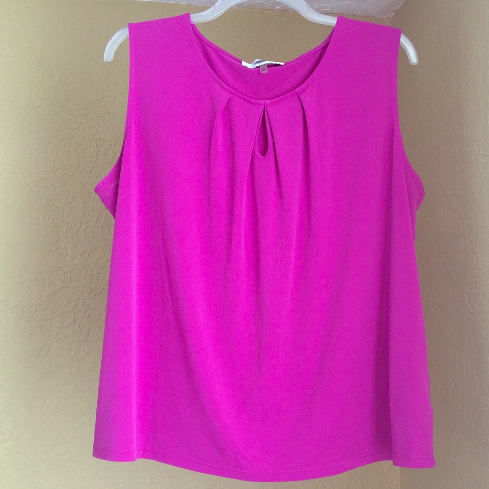Jones Studio 3X Sleeveless Top in Bright Pink